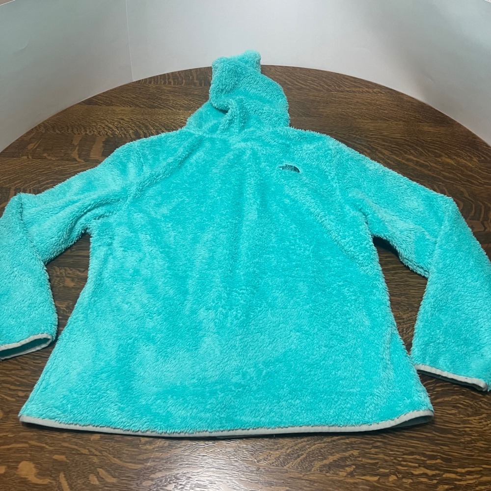 The North Face Fleece Hoodie Womens XL Teal Blue Osito Full Zip Jacket CF2Z - Picture 2 of 8